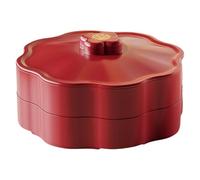 Récipient de fruits secs avec couvercle, distributeur de bonbons à 5 compartiments, mallette de rangement de collations élégantes en plastique avec couvercle pour boîte de collations à la maison