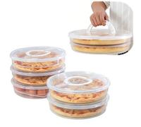 Récipient de stockage alimentaire 2 compartiments, 30,5 cm, réutilisable, boîte de rangement pour tranches de pizza, boîte de transport ronde pour restes de pizza