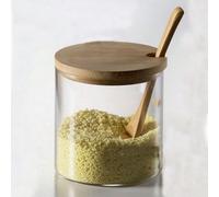 Récipient De Stockage De Pot À Épices En Verre Avec Couvercle Et Cuillère, Résistant À L'humidité, Adapté Au Sel, Au Sucre, Etc., Organisateur D'assaisonnement De Cuisine 1 Pièce Taille Unique,Pot en 