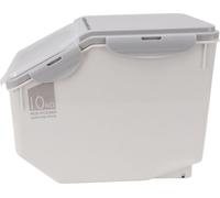 Récipient de stockage de riz avec gobelet hermétiquement fermé Organisateur de grains alimentaires en plastique Fournitures de cuisine gris 10KG