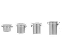 Récipient de stockage, fermeture étanche à l'air, acier inoxydable durable, argent
