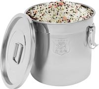 Récipient de stockage - Récipient pour riz et céréales - Étanche à l'air - 21 L de volume - 304 acier inoxydable - Respectueux de l'environnement - Facile à nettoyer - Polyvalent - Noir