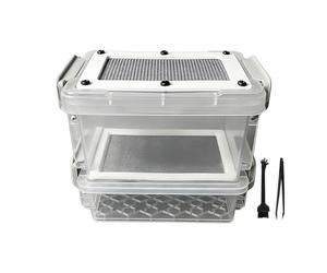 Récipient d'élevage d'insectes - Habitat de Filtre à déchets Anti-humidité PE 150 g, boîte d'élevage à Double avec Brosse à Pince, bac à à Soie Anti-Odeur | Kit de mangeoire pour Animaux d