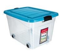 Récipient en plastique KADAX avec roulettes, boîte de rangement en plastique ...