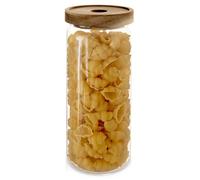 Récipient en verre borosilicate - ORION - 1,6 l - 10x23,5 cm - Couvercle en bois d'acacia - Joint en silicone