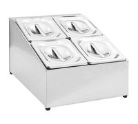 Récipient Gastronorm avec 4 bacs GN 1/6 Acier inoxydable
