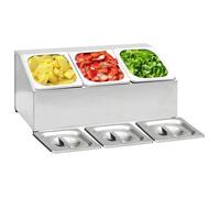 Récipient Gastronorm - vidaXL - 3 bacs GN 1/6 - Acier inoxydable - Pieds antidérapants