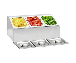 Récipient Gastronorm - vidaXL - 3 bacs GN 1/6 - Acier inoxydable - Pieds antidérapants