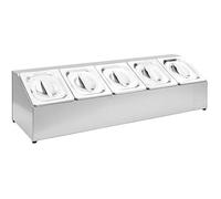vidaXL Récipient Gastronorm avec 5 Bacs Organisateur de Nourriture Conteneur de Stockage Restaurant Hôtel Maison GN 1/6 Acier Inoxydable