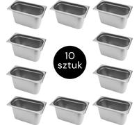 Récipient GN pour repas traiteur en acier inoxydable 1/3 Mega-M 325 x 176 x 200 mm, lot de 10 pièces.