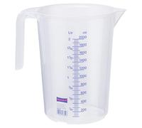 Hünersdorff Récipient gradué 2 000 ml, PP, 2 échelles transparent, poignée ouvrir, empilable Quantité:1