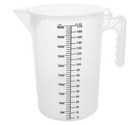 Récipient gradué de 5 litres en PP avec couvercle. Récipient de mesure transparent avec une échelle précise, idéal pour les professionnels de la restauration