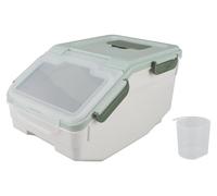 Récipient hermétique pour riz, récipient de stockage épaissi avec couvercle facile à ouvrir pour les snacks à base de farine de céréales, vert menthe, 10 kg