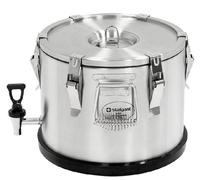 Récipient isotherme en acier inoxydable, 15 litres, avec robinet de vidange