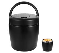Récipient Isotherme Pour Aliments 1500ML, Boîte Alimentaire Isotherme, Boite Isotherme Repas Chaud Avec Cuillère, Thermos Alimentaire Chaud En Acier Inoxydable Pour Picnic, Ecole Et Bureau, Noir