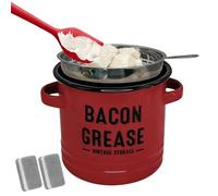 Récipient pour graisses de cuisine grande capacité 1200 ml | Récipient à graisse avec passoire pour friture, cuisson, préparation des repas, vacances, camping, fête