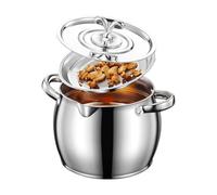 Récipient pour huile | Huilier en acier inoxydable | Conteneur de graisse avec couvercle passoire pour cuisiner des petits déjeuners, brunch et repas familiaux le w nd et les vacances