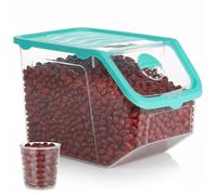 Récipient pour légumes et fruits - Vilde - 12 l - 34x23x23 cm - Couvercle transparent - Turquoise - Ventilation réglable