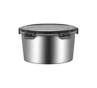 Récipient rond de stockage des aliments en acier, 3500ml | Intérieur en acier inoxydable 304 non revêtu, zone de conservation des aliments clairement définie, forme arrondie