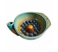 Récipient rotatif en céramique de 23,5 cm, poignée ergonomique avec couche pour un drainage facile, bol de nettoyage de fruits pour légumes, cuisine, évier, préparation, pâtisserie