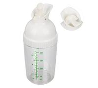 Récipient Shaker pour Vinaigrette 200 Ml Sauce Soja Vinaigre Huile Pot D'assaisonnement avec Couvercles, Bouteilles Distributrices de Mesure en Plastique Scellées Anti-fuite(Blanc)