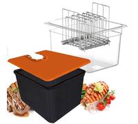 Récipient Sous Vide 12L avec Couvercle et Grille Conteneur Cuisson sous Vide Basse Température avec Isolation Recipient pour Cuiseur Sous Vide, Récipient Transparent Multifonction
