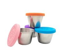 Récipients à condiments en acier inoxydable - Mini verres à vinaigrette | résistants aux fuites pour salades, sauces, collations | à portions en métal durable de qualité alimentaire pour