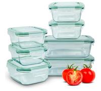 Classbach® Ensemble de 7 boîtes en verre avec couvercle, adaptées au micro-ondes, au lave-vaisselle et au congélateur, idéales pour la cuisine | C-FHD 4010 G