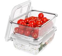 Récipients de cuisson en verre avec couvercle | Lot de 2 | Compatibles avec le micro-ondes, le lave-vaisselle, le congélateur et le four | Récipients de cuisson en verre à finition brillante | Avec év