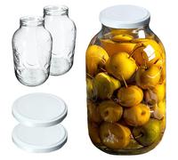 Récipients en verre, capacité de 5000 ml, adaptés au contact alimentaire, design en verre épais, compatibles avec le lave-vaisselle, avec relief