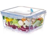 Récipients en verre de 3,3 litres avec couvercle, de forme carrée, sans BPA, pour la préparation des repas, les voyages, le congélateur et le four
