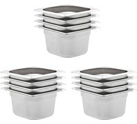Récipients Gastronorm 12 pcs GN 1/6 100 mm Acier inoxydable