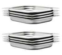 Récipients Gastronorm 8 pcs GN 1/2 40 mm Acier inoxydable