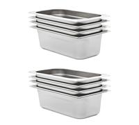 Récipients Gastronorm 8 pcs GN 1/3 100 mm Acier inoxydable