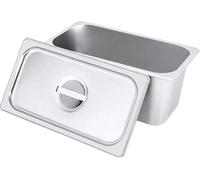 Récipients Gastronorm - GN 1/3 - 15 cm de profondeur - 0,35 cm d'épaisseur - Anti-Jam - Avec couvercles - Lot de 4 - Acier inoxydable