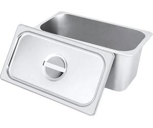 Récipients Gastronorm - GN 1/3 - 15 cm de profondeur - 0,35 cm d'épaisseur - Anti-Jam - Avec couvercles - Lot de 4 - Acier inoxydable