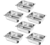 Récipients Gastronorm Poêle d'hôtel 1/2 taille 6L - 6 pièces Récipients réutilisables 98mm de profondeur - Rangement inoxydable Catering, Panier, Récipients pour aliments pour fête, restaurant, buffet