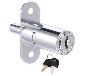 Recogwood Verrou à piston poussoir de 40 mm de long, cylindre de 19 mm de diamètre en alliage de zinc avec clés pour tiroir, bureau, armoire, clés identiques