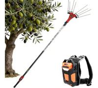Récolteuse De Fruits Électrique sans Fil, Moteur sans Balais De 250 W avec Contrôle À 2 Vitesses, Perche Télescopique en Fibre De Carbone De 1,75 À 3 M Et Batterie 12 V 40 Ah pour Verger 600w