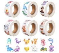 Récompenses Sticker Animale, 3000Pcs Autocollant Rond Animaux en Rouleau Gommettes Enfants Cute Animal Stickers Autocollants Motivation D'animaux Enfant Ronds pour Scolaires Salle adeaux