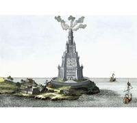 Reconstruction imaginaire des pharos d'Alexandrie l'une des 7 merveilles du monde antique. Après une œuvre du XVIIIe siècle par Johann Fischer von Erlach. Poster imprimé par Ken Welsh (17 x 11)