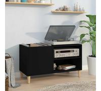 vidaXL Meuble à vinyles Chêne noir 84,5 x 38 x 48 cm Bois d'ingénierie