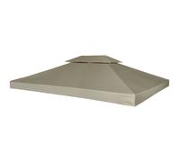 vidaXL Bâche de toit de pavillon 310 g/m² – Résistante à l'eau, installation facile – Beige 3×4 m
