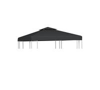 vidaXL Toit de remplacement pour pavillon 310 g/m² Gris foncé 3x3 m