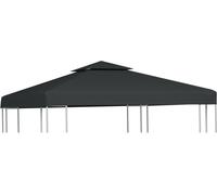 Recouvrement de remplacement d'auvent 310 g/m² 3x3 m Gris foncé