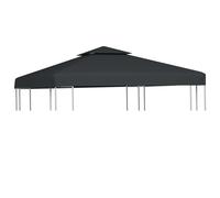 vidaXL Toit de remplacement pour pavillon 310 g/m² Gris foncé 3x3 m