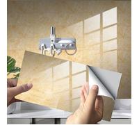 Rectangle Adhésive Décorative à Carreaux pour Salle de Bains et Cuisine Stickers Carrelage,Décoration,30x15cm(Jaune,16Pièces)