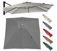 Rectangle Toile De Rechange 3x3.0m 3x4m Parasol Déporté, 8 Baleines Auvent De Rechange Pour Parasol, Housse De Parapluie De Remplacement Extérieur(Gray,3x3.0m/9.8x9.8ft)