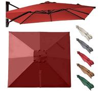 Rectangle Toile De Rechange 3x3.0m 3x4m Parasol Déporté, 8 Baleines Auvent De Rechange Pour Parasol, Housse De Parapluie De Remplacement Extérieur(Red,4x3.0m/13x9.8ft)