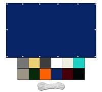 Rectangulaire Hydrofuge Brise-Soleil 4 x 6 m UV Protection avec Oeillets Tissu Polyester Multi Couleur et Taille Toile D'ombrage pour pelouse Balcon Pet House Jardin, Bleu Foncé